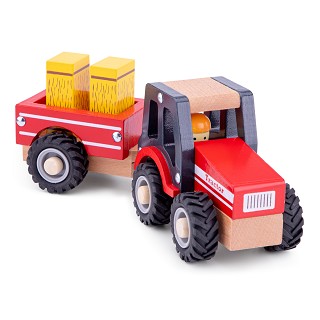 Tractor met aanhanger - hooibalen